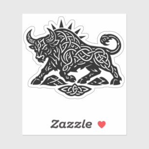 Taurus Bull Sigil — Earthbound Zodiac Inkwork Sticker