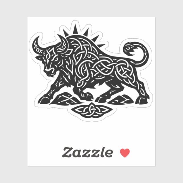 Taurus Bull Sigil — Earthbound Zodiac Inkwork Sticker (Sheet)