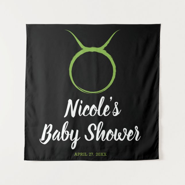 Taurus Bull Spring Astrology Zodiac Party Backdrop (Front)
