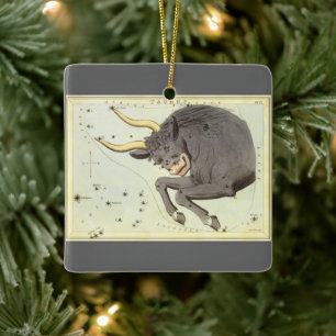 Taurus Bull, Vintage Constellation Urania's Mirror Ceramic Ornament