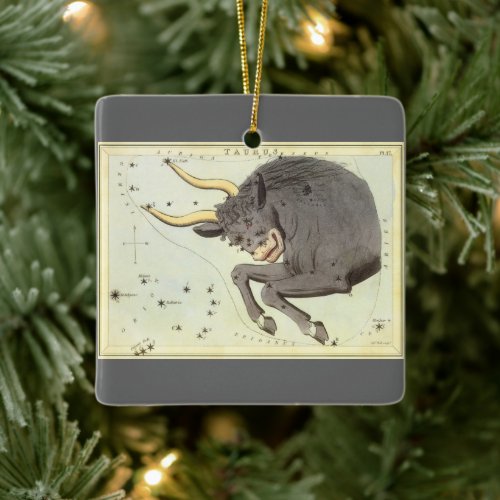 Taurus Bull Vintage Constellation Uranias Mirror Ceramic Ornament