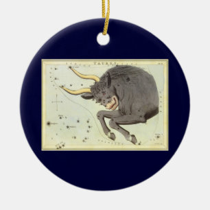 Taurus Bull, Vintage Constellation Urania's Mirror Ceramic Ornament