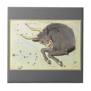 Taurus Bull, Vintage Constellation Urania's Mirror Ceramic Tile