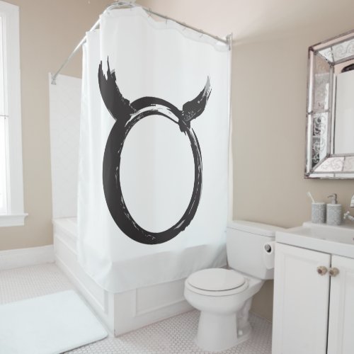 Taurus Bull Zodiac Sign Minimal Modern Astrology   Shower Curtain