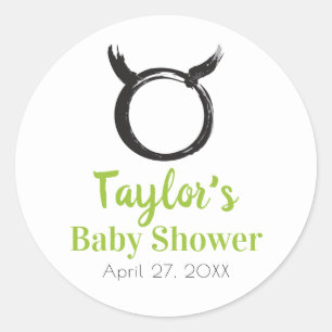 TAURUS Bull Zodiac Spring Astrology Baby Shower Classic Round Sticker