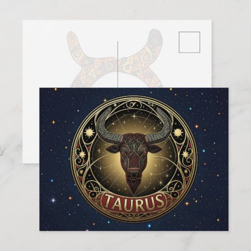 Taurus Bull Zodiac Symbol Postcard