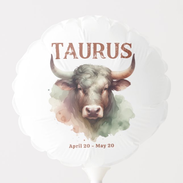 Taurus Bull Zodiac Themed Birthday Party Balloon (Front)