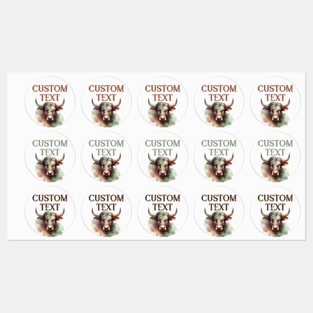 Taurus Bull Zodiac Themed Birthday Party Labels (Sheet)
