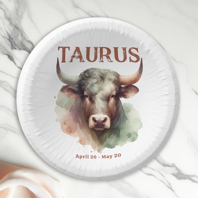 Taurus Bull Zodiac Themed Birthday Party Paper Bowls (Coordinate Your Taurus Zodiac-Themed Party with Extras Like These Paper Bowls!)