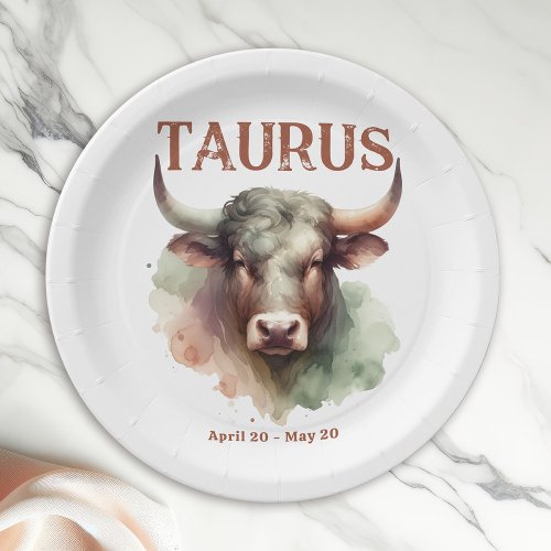 Taurus Bull Zodiac Themed Birthday Party Paper Plates