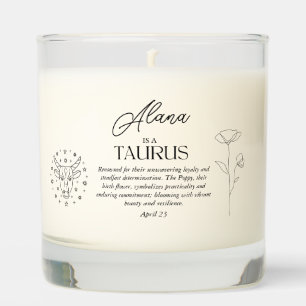 Taurus Celestial Name Gift Birth Sign Vanilla Scented Candle