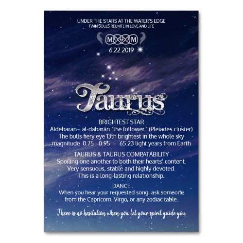 Taurus Centerpiece Table Card