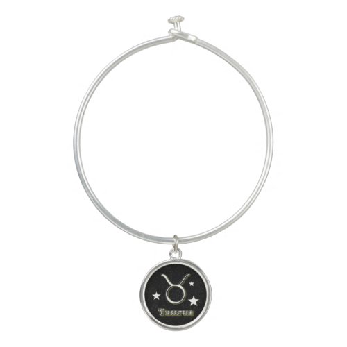 Taurus chrome symbol bangle bracelet
