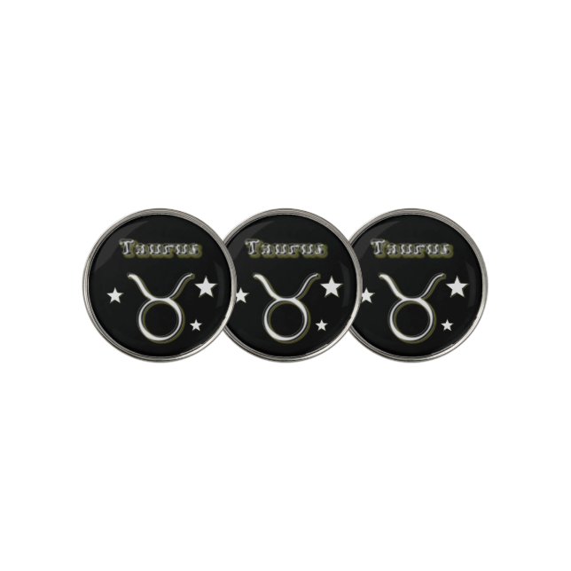 Taurus chrome symbol golf ball marker (3 Up)