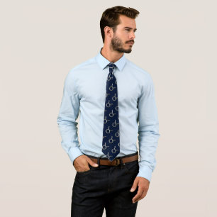 Taurus chrome symbol neck tie