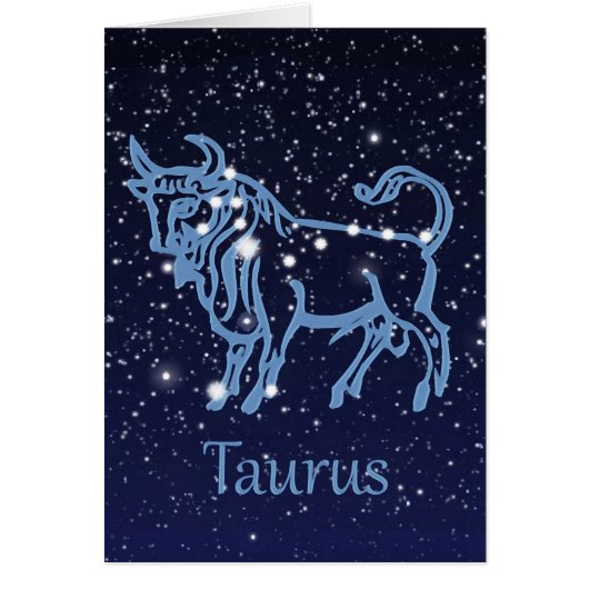 Taurus Constellation and Zodiac Sign with Stars Cards (Front)