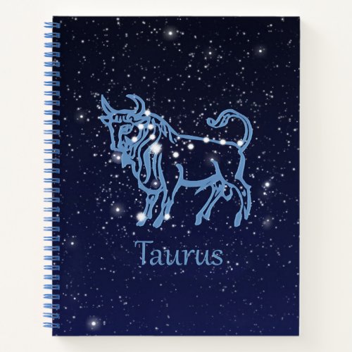 Taurus Constellation and Zodiac Sign with Stars Notebook