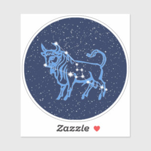Taurus Constellation and Zodiac Sign with Stars Sticker
