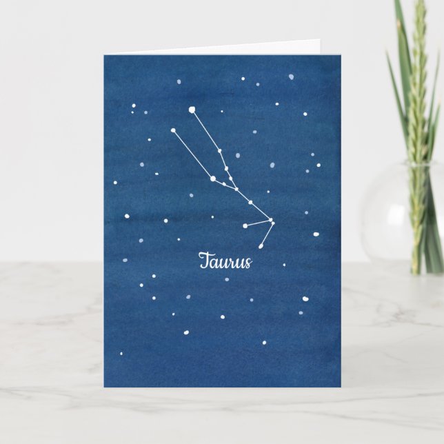 Taurus Constellation Astrology Happy Birthday Card (Front)