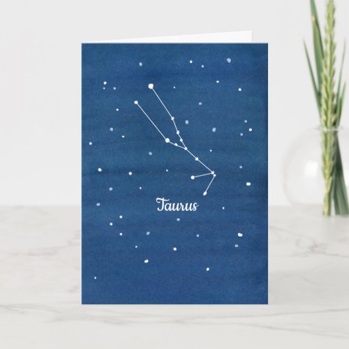 Taurus Constellation Astrology Happy Birthday Card