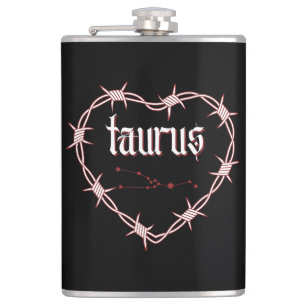 Taurus Constellation Gothic Dark Celestial Edgy Flask