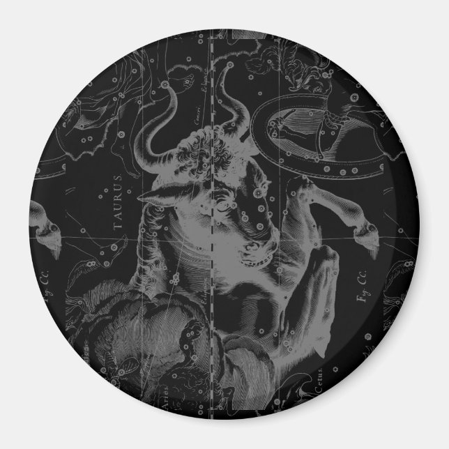 Taurus Constellation Hevelius 1690 Decor Magnet (Front)