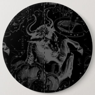 Taurus Constellation Hevelius 1690 Decor Pinback Button