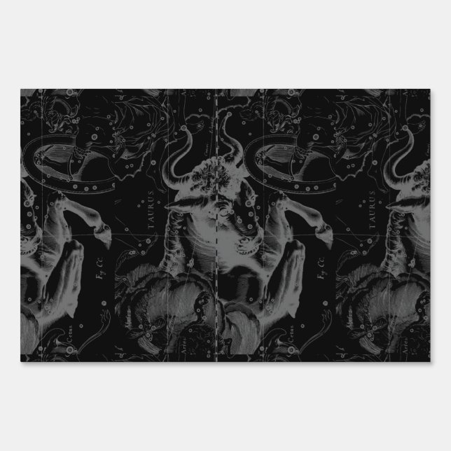 Taurus Constellation Hevelius 1690 Decor Sign (Front)