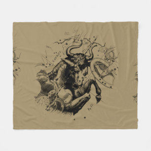 Taurus Constellation Hevelius 1690 Engraving Fleece Blanket