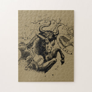 Taurus Constellation Hevelius 1690 Engraving Jigsaw Puzzle