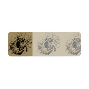 Taurus Constellation Hevelius 1690 Engraving Label