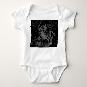 Taurus Constellation Hevelius 1690 on Black Baby Bodysuit