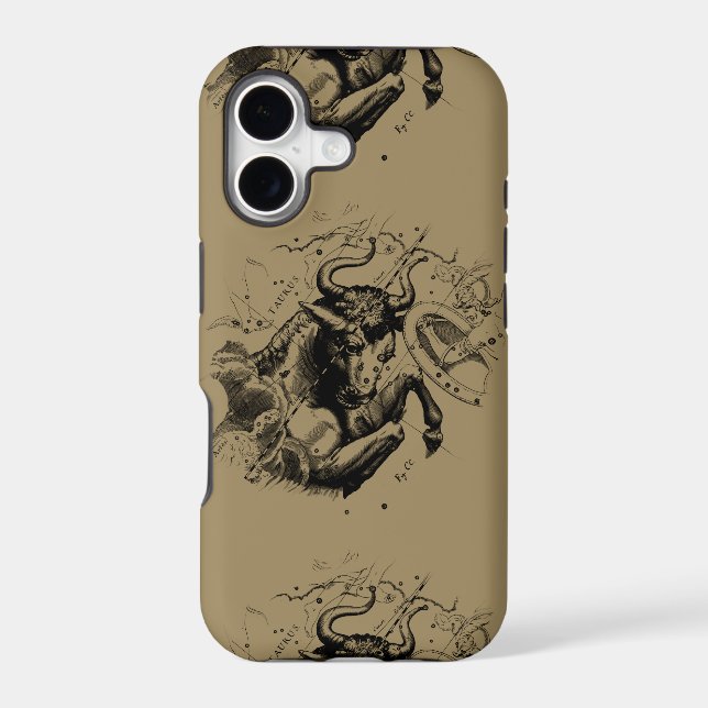 Taurus Constellation Map by Hevelius circa 1690 Iphone Case (Back)