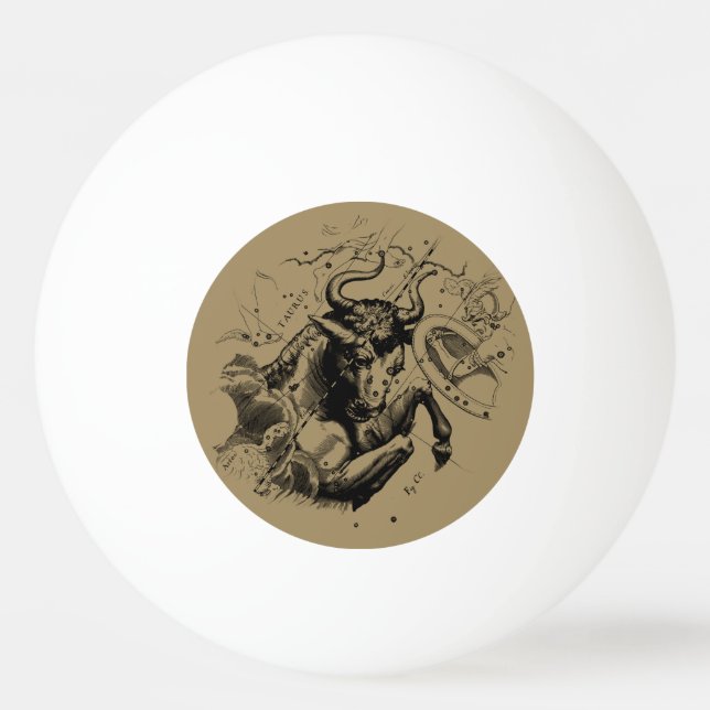Taurus Constellation Map by Hevelius circa 1690 Ping Pong Ball (Front)