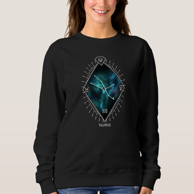 Taurus Constellation & Zodiac Symbol Sweatshirt (Front)