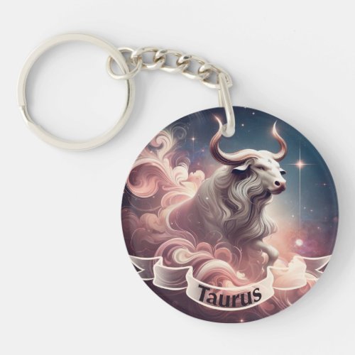 Taurus Cosmic Celestial Zodiac Keychain