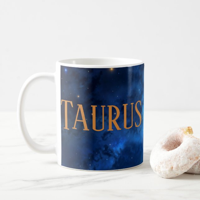 Taurus & Cosmos Astrological Coffee Mug (With Donut)