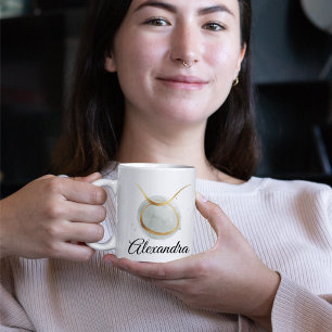 Taurus Customizable Watercolor Zodiac Design Coffe Coffee Mug