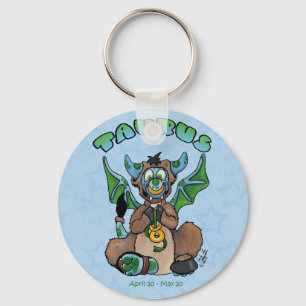 Taurus cute zodiac baby dragon keychain