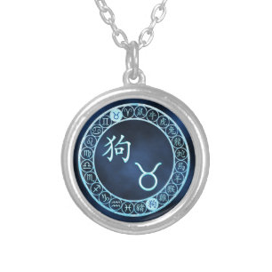 Taurus/Dog Silver Plated Necklace
