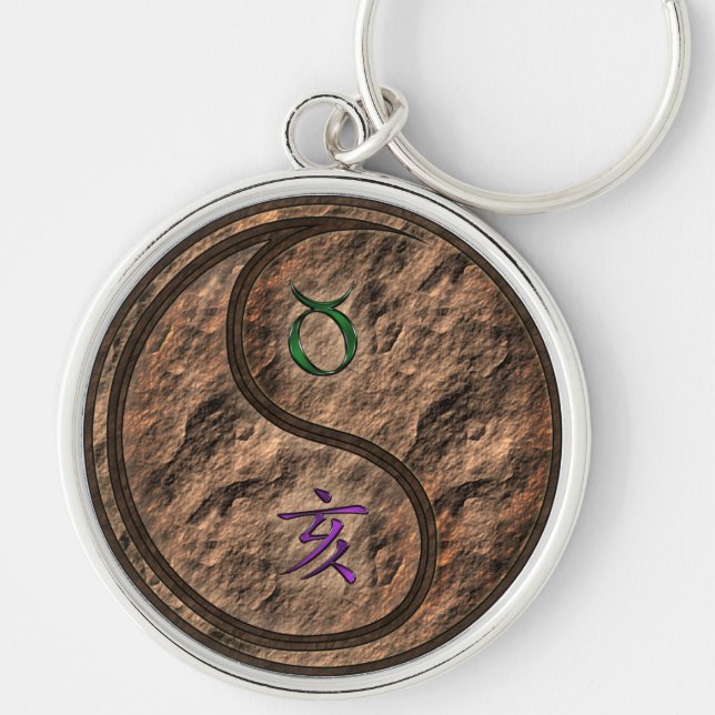 Taurus & Earth Boar Keychain (Front)