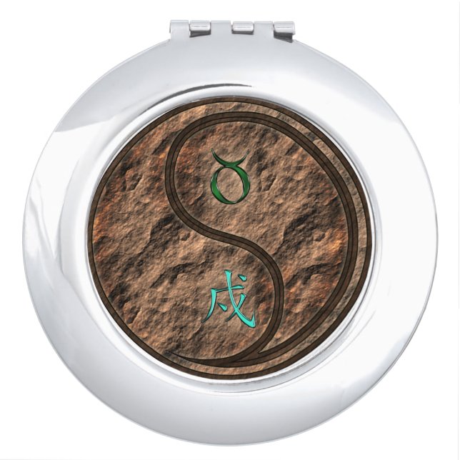 Taurus & Earth Dog Compact Mirror (Front)