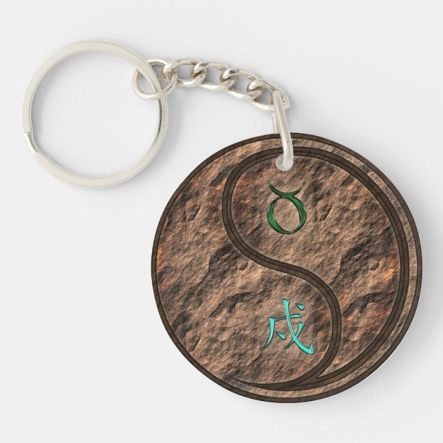 Taurus & Earth Dog Keychain (Front)