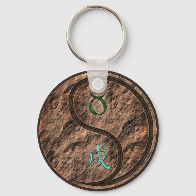 Taurus & Earth Dog Keychain (Front)