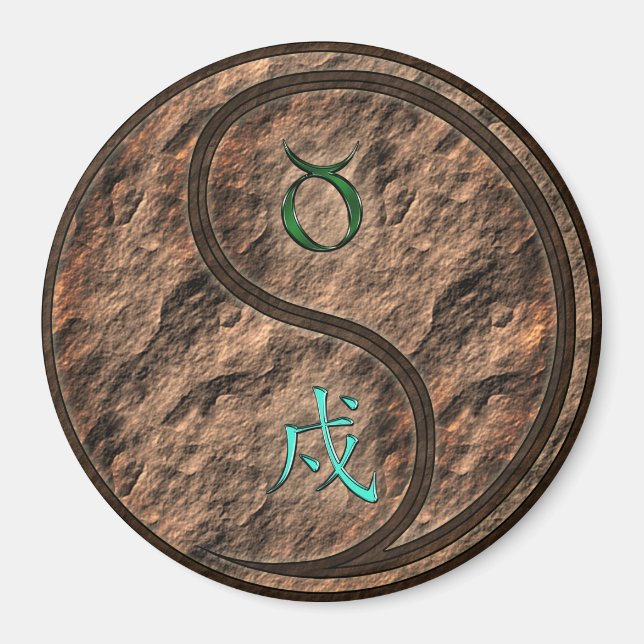 Taurus & Earth Dog Magnet (Front)