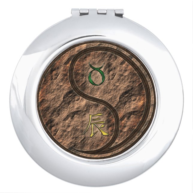 Taurus & Earth Dragon Compact Mirror (Front)