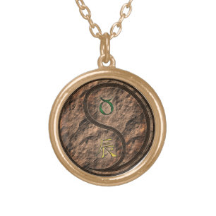 Taurus & Earth Dragon Gold Plated Necklace