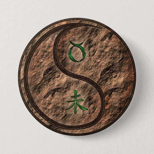 Taurus & Earth Goat Button (Front)