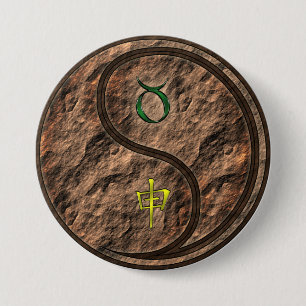 Taurus & Earth Monkey Button