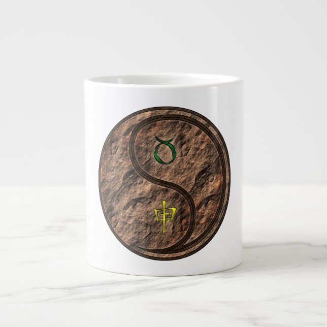 Taurus & Earth Monkey Giant Coffee Mug (Front)